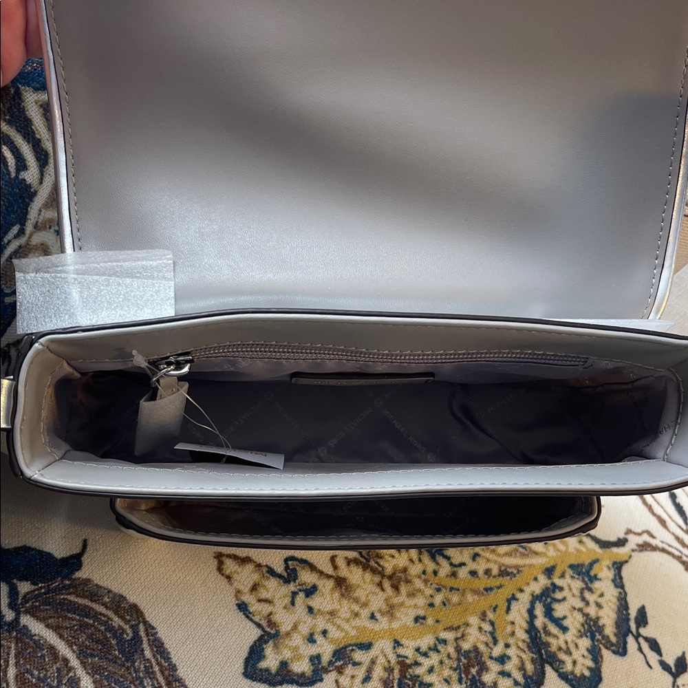Michael Kors Metallic Silver Crossbody Bag NWT - Picture 5 of 6
